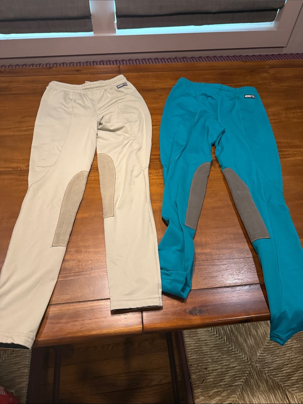 Kerrits Kids Leggings in Teal and Beige